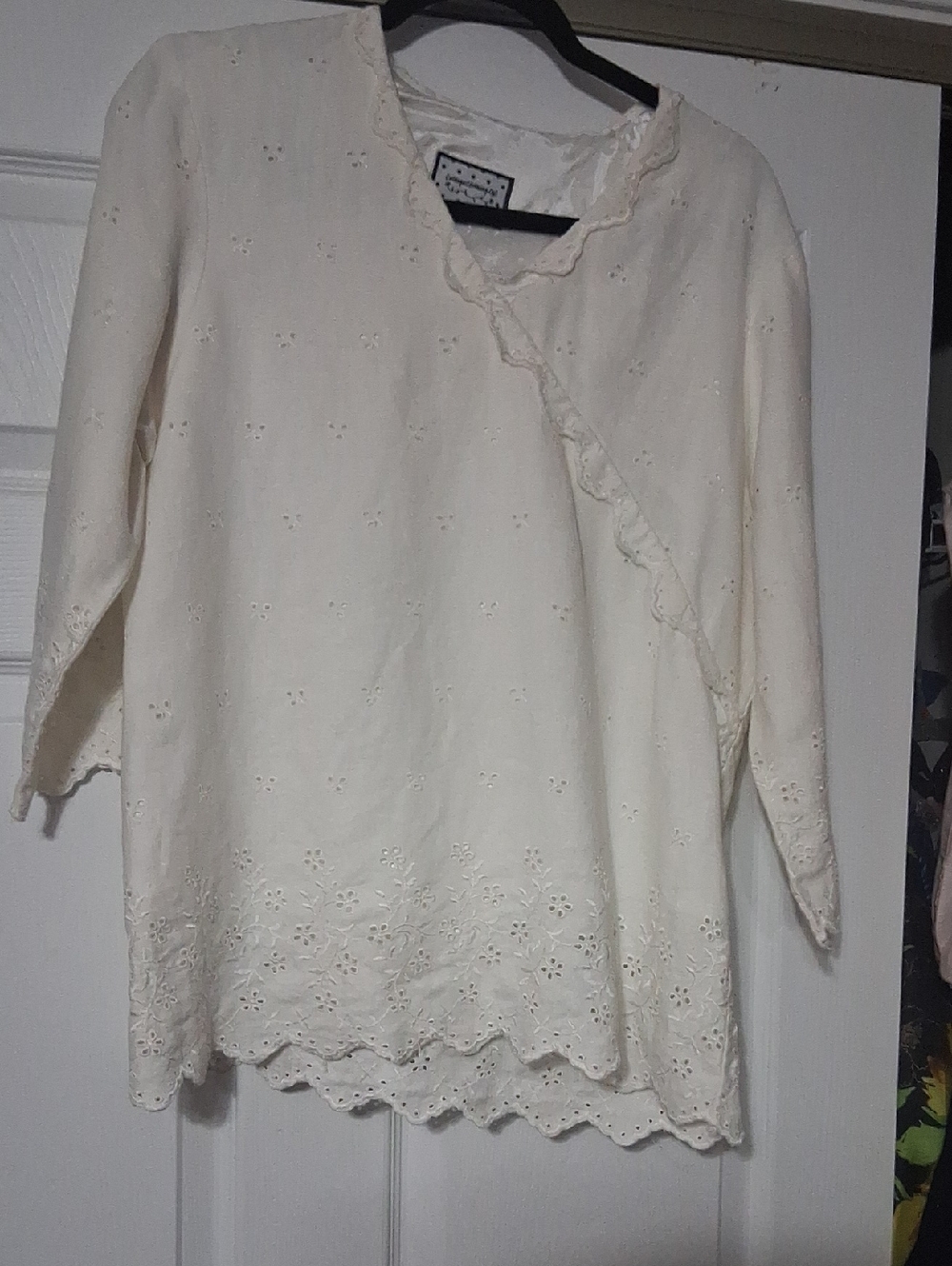 Cottage Clothing Women's White Lace Blouse Sz M $28